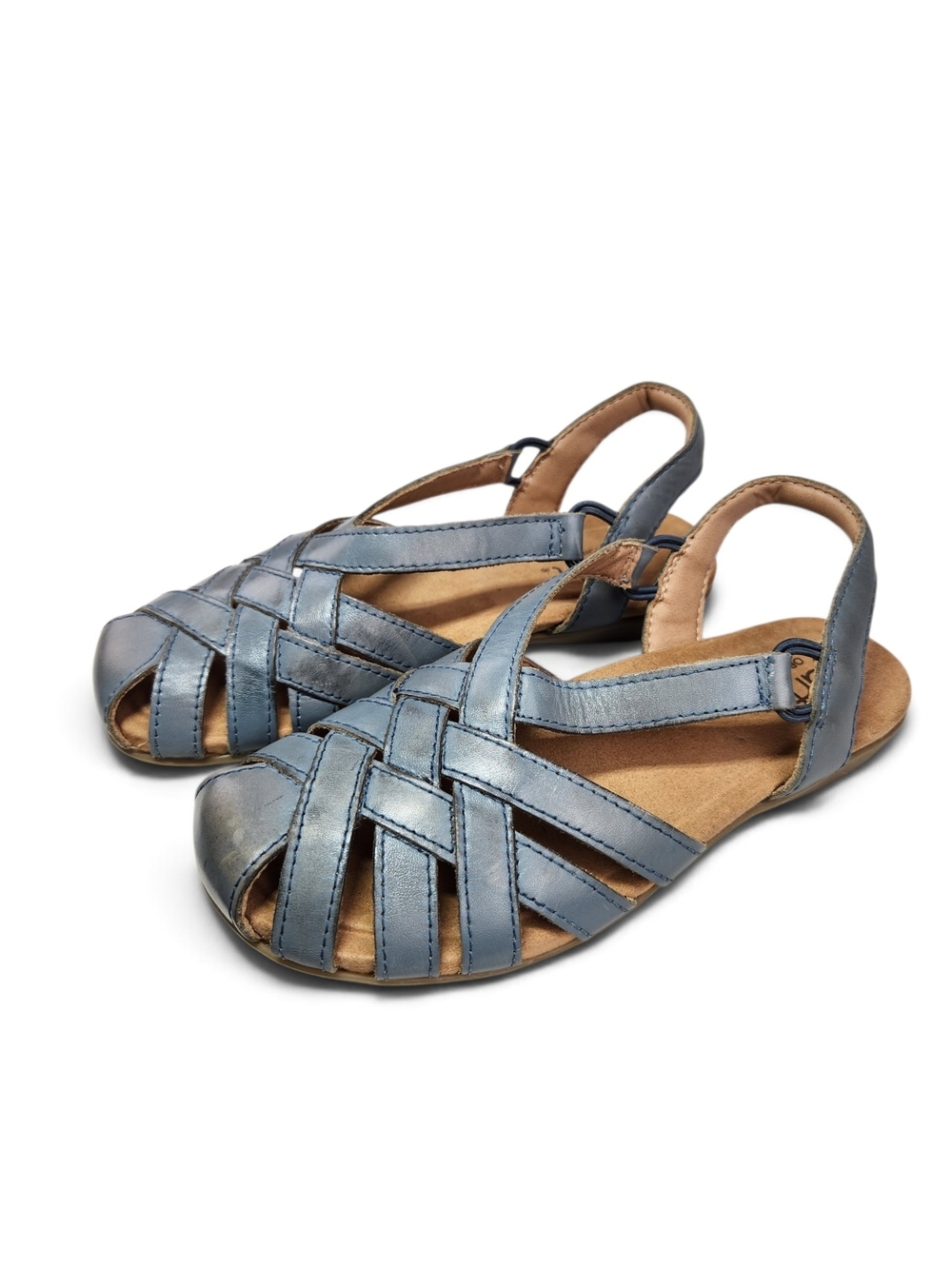 Earth Origins Womens Size 6 Fisherman Slingback Sandals Moroccan Blue Comfort